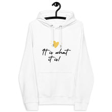 Carica l'immagine nel visualizzatore di Gallery, It is what is it!!! Felpa raglan ecologica con cappuccio unisex